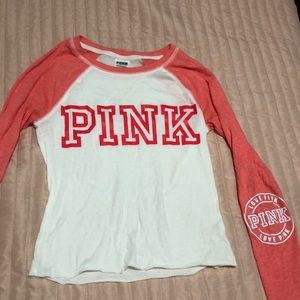Pink long sleeve crop top